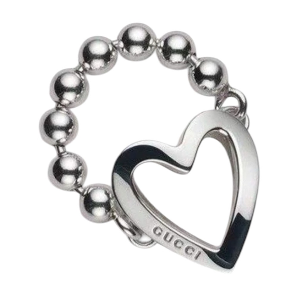 Gucci Toggle Logo Heart Ring in Sterling Silver